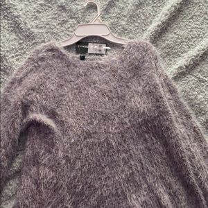gray/violet sweater